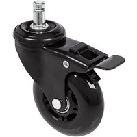hjh OFFICE 5x Hartbodenrollen ROLO SKATE 11 mm / 75 mm Büro-Stuhl-Rollen inkl. Bremse schwarz (5er Pack) von hjh OFFICE