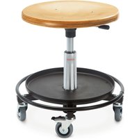 Global Stole A/S Hocker, Kunststoffformsitz, Sitzhöhe 460-650 mm, Stahlbasis, Fußring, Ø 480 mm von Global Stole A/S