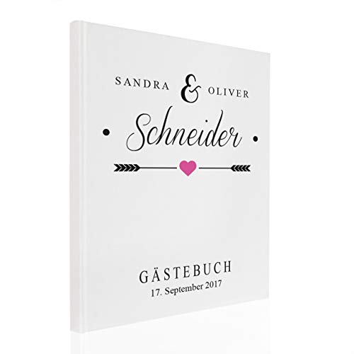 Gästebuch Hochzeit Nr. 133 Personalisiert in Buchbinderleinen (Weiss) von Hochzeitideal