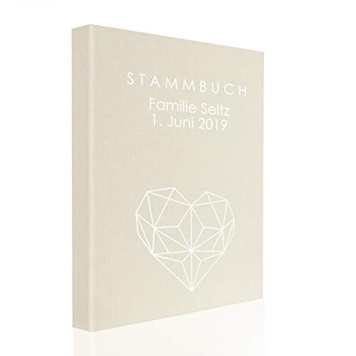 Hochzeitideal – Personalisiertes Stammbuch der Familie Nr. 146 Creme DIN A5 - Buchbinderleinen Stammbuch Hochzeit - Familienbuch Standesamt mit 4-Fach Ringmechanik & 3 Klarsichthüllen von Hochzeitideal