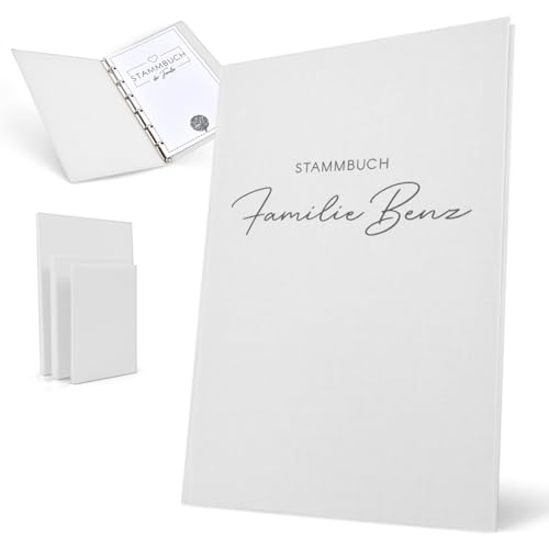 Hochzeitideal Stammbuch 'Serie 311' A4 weiß | Handgefertigt aus Buchbinderleinen 31,5x25 cm | 4-Ring-Mechanik mit 3 Klarsichthüllen | personalisierbar | inkl. Einleger & Erinnerungsseiten Hochzeitideal Stammbuch 'Serie 311' A4 weiß | Handgefertigt aus Buchbinderleinen 31,5x25 cm | 4-Ring-Mechanik mit 3 Klarsichthüllen | personalisierbar | inkl. Einleger & Erinnerungsseiten von Hochzeitideal