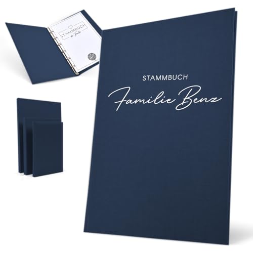 Hochzeitideal Stammbuch 'Serie 311' A5 dunkelblau | Handgefertigt aus Buchbinderleinen 23x19,5 cm | 4-Ring-Mechanik mit 3 Klarsichthüllen | personalisierbar | inkl. Einleger & Erinnerungsseiten Hochzeitideal Stammbuch 'Serie 311' A5 dunkelblau | Handgefertigt aus Buchbinderleinen 23x19,5 cm | 4-Ring-Mechanik mit 3 Klarsichthüllen | personalisierbar | inkl. Einleger & Erinnerungsseiten von Hochzeitideal