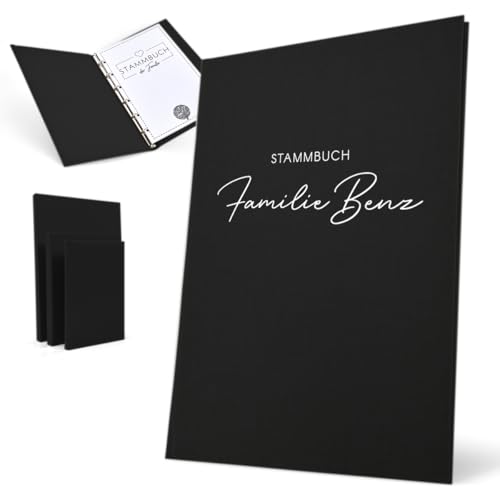 Hochzeitideal Stammbuch 'Serie 311' A5 in schwarz | Handgefertigt aus Buchbinderleinen 23x19,5 cm | 4-Ring-Mechanik mit 3 Klarsichthüllen | personalisierbar | inkl. Einleger & Erinnerungsseiten Hochzeitideal Stammbuch 'Serie 311' A5 in schwarz | Handgefertigt aus Buchbinderleinen 23x19,5 cm | 4-Ring-Mechanik mit 3 Klarsichthüllen | personalisierbar | inkl. Einleger & Erinnerungsseiten von Hochzeitideal
