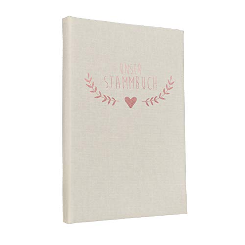 Hochzeitideal – Stammbuch der Familie Boho Creme - 21,0 cm x 15,0 cm - Buchbinderleinen Stammbuch Hochzeit - Familienbuch Standesamt mit 6-Fach Ringmechanik für Urkunden mit Behördenlochung von Hochzeitideal