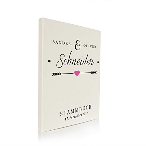 Hochzeitideal Stammbuch der Familie A4, inkl. Personalisierung Nr. 133 Buchbinderleinen (Creme) von Hochzeitideal