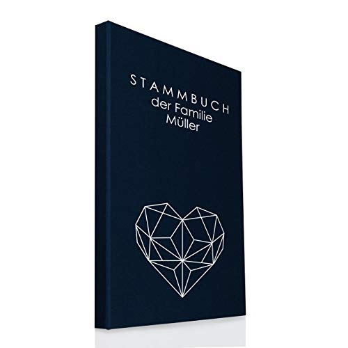 Hochzeitideal – Personalisiertes Stammbuch der Familie Nr. 146 blau DIN A4 - Buchbinderleinen Stammbuch Hochzeit - Familienbuch Standesamt mit 4-Fach Ringmechanik & 3 Klarsichthüllen von Hochzeitideal