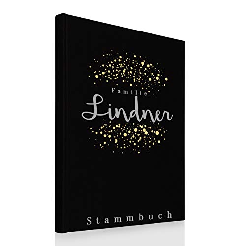 Hochzeitideal Stammbuch der Familie A4 inkl. Personalisierung Bezug Leinen Nr. 183 (Schwarz) von Hochzeitideal