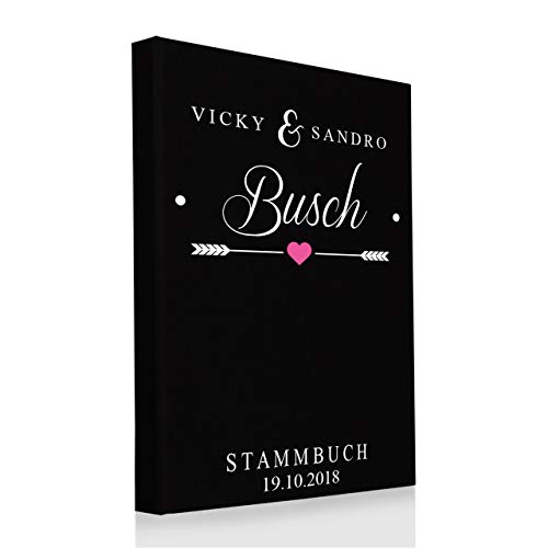 Hochzeitideal Stammbuch der Familie A5, inkl. Personalisierung Nr. 133 Buchbinderleinen (Schwarz) von Hochzeitideal