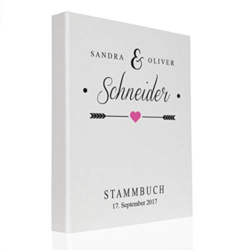 Hochzeitideal Stammbuch der Familie A5, inkl. Personalisierung Nr. 133 Buchbinderleinen (Weiß) von Hochzeitideal