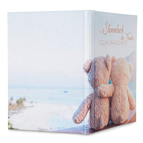 Hochzeitideal – Personalisiertes Stammbuch der Familie Nr. 501 Teddy 21,0 cm x 15,0 cm - Buchbinderleinen Stammbuch Hochzeit - Familienbuch Standesamt mit 6-Fach Ringmechanik von Hochzeitideal