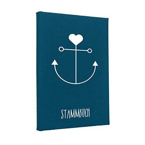 Hochzeitideal – Stammbuch der Familie Toni türkis - 21,0 cm x 15,0 cm - Buchbinderleinen Stammbuch Hochzeit - Familienbuch Standesamt mit 6-Fach Ringmechanik für Urkunden mit Behördenlochung von Hochzeitideal