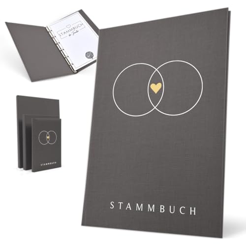 Hochzeitideal Stammbuch zur Hochzeit – A5 in Grau – Nr. 194 Serie 'Alan' Familienstammbuch & Erinnerungsbuch mit 4-Fach Ringmechanik, Buchbinderleinen, handgefertigt in Deutschland Hochzeitideal Stammbuch zur Hochzeit – A5 in Grau – Nr. 194 Serie 'Alan' Familienstammbuch & Erinnerungsbuch mit 4-Fach Ringmechanik, Buchbinderleinen, handgefertigt in Deutschland von Hochzeitideal