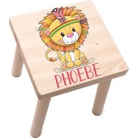 Personalisierter Kinderhocker | Kinderstuhl Löwe Mädchen Mit Namen + Datum Geburtstagsgeschenk Holzhocker Kinder Holz von Hochzeitideal