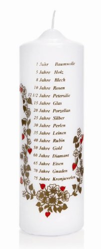 Kerze Hochzeitstage 60x185mm von Hochzeitskerzen