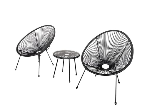 Hoclauho Bistro Set 3 TLG Gartenmöbel schwarz Rattan Sitzgruppe Balkonmöbel Outdoor Terrassenmöbel Essgruppe Hoclauho Bistro Set 3 TLG Gartenmöbel schwarz Rattan Sitzgruppe Balkonmöbel Outdoor Terrassenmöbel Essgruppe von Hoclauho