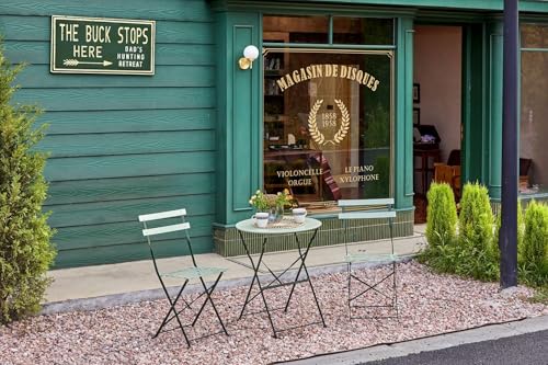 Hoclauho Bistro Set grün 3 teiliges Gartenmöbel Set mit Klappstühlen und Tisch robust pflegeleicht für Balkon Terrasse und Garten von Hoclauho