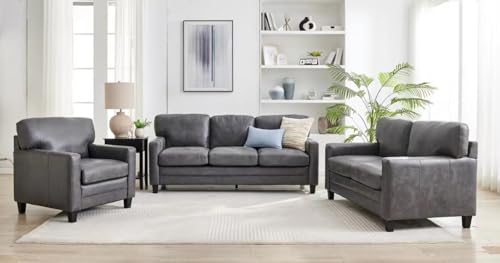 Hoclauho Couchgarnitur 3 teilig Sofaset 3 2 1 Sitzer Polstersofa Stoffsofa grau modern Wohnzimmermöbel von Hoclauho