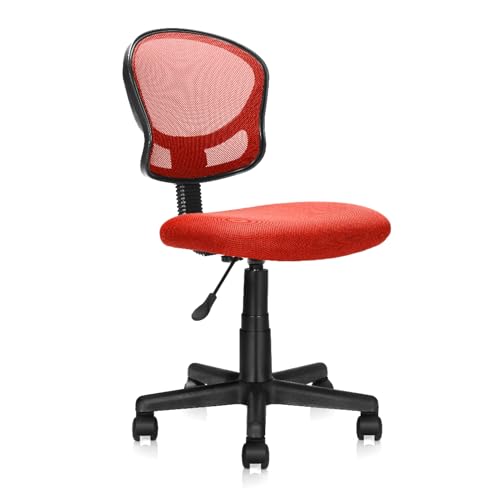 Hoclauho Ergonomischer Bürostuhl mit atmungsaktivem Mesh Rücken Höhenverstellbarer Schreibtischstuhl mit Rückenlehne 360° Drehfunktion ideal fürs Homeoffice Büro Schwarz (Rot) von Hoclauho