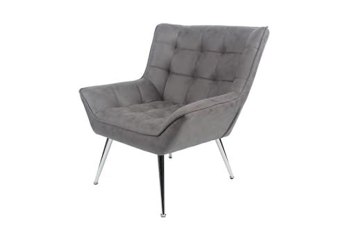 Hoclauho Ohrensessel XXL Sessel mit breiter Sitzfläche und komfortabler Polsterung in Grau für Wohnzimmer und Relaxmomente von Hoclauho