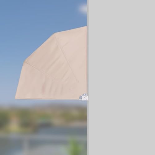 Hoclauho Seitenmarkise höhenverstellbar ca 160x160 cm Beige Sonnenschutz Balkon Terrasse von Hoclauho