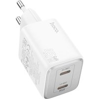 Schnellladegerät in Weiß GaN-Ladegerät 45W 2x USB Typ C Anschlüsse PD QC Schnellladegerät in Weiß GaN-Ladegerät 45W 2x USB Typ C Anschlüsse PD QC von Hoco