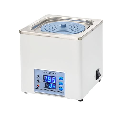 Digitales Labor Wasserbad, 300W Wasserbad Topf mit Timerfunktion & Wasserlos-Schutz, Edelstahl-Innenbehälter, Labor Wasserbaderhitzer von Hocomay