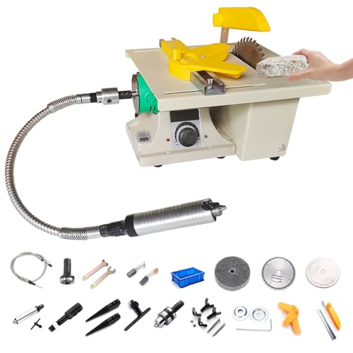 Edelstein Polierschleifmaschine, 750W Mini Tischkreissäge mit Flexibler Welle, 0-10000RPM, Einstellbare Geschwindigkeit & Winkel, Edelstein Schleifmaschine für Stein, Holz, Kunststoff Schneiden Edelstein Polierschleifmaschine, 750W Mini Tischkreissäge mit Flexibler Welle, 0-10000RPM, Einstellbare Geschwindigkeit & Winkel, Edelstein Schleifmaschine für Stein, Holz, Kunststoff Schneiden von Hocomay