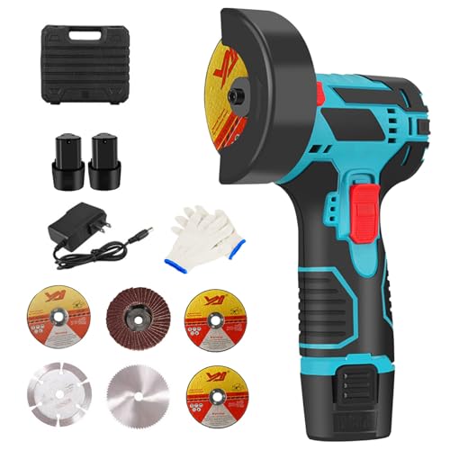 12V Mini Akku Winkelschleifer, Bürstenloser Akku-Winkelschleifer mit 6 Trennscheiben & 1 Handschuh, 2 Stück 1500mAh Batterien, 19500 RPM Schleifmaschine zum Trennen, Polieren und Schleifen 12V Mini Akku Winkelschleifer, Bürstenloser Akku-Winkelschleifer mit 6 Trennscheiben & 1 Handschuh, 2 Stück 1500mAh Batterien, 19500 RPM Schleifmaschine zum Trennen, Polieren und Schleifen von Hocomay