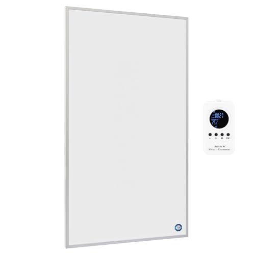 Hocosyme Infrarotheizung mit Thermostat 800 Watt, Infrarotheizung Wandmontage bis 120 Grad Celsius für 8-20㎡ - 1-3 Min auf Betriebstemperatur - TÜV- mit Fernbedienung von Hocosyme
