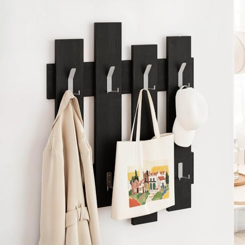 HOCUS PICUS Wandgarderobe mit 8 stabilen Haken – 81 x 64 cm praktischer Flur-Organizer für Mäntel, Hüte, Taschen und Schals – schlankes Design & mehrere Farben – langlebig & platzsparend (schwarzes HOCUS PICUS Wandgarderobe mit 8 stabilen Haken – 81 x 64 cm praktischer Flur-Organizer für Mäntel, Hüte, Taschen und Schals – schlankes Design & mehrere Farben – langlebig & platzsparend (schwarzes von Hocuspicus