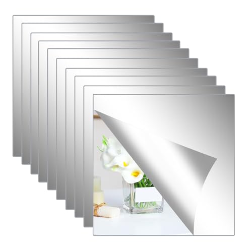 Hode 10 Stück Klebespiegel Selbstklebend, Spiegel zum Aufkleben Kleben 30x30cm, Spiegelfolie Wandspiegel Acryl 2mm Dicke, Selbstklebende Spiegel für Badezimmer Wohnzimmer Schlafzimmer Schrank Hode 10 Stück Klebespiegel Selbstklebend, Spiegel zum Aufkleben Kleben 30x30cm, Spiegelfolie Wandspiegel Acryl 2mm Dicke, Selbstklebende Spiegel für Badezimmer Wohnzimmer Schlafzimmer Schrank von Hode