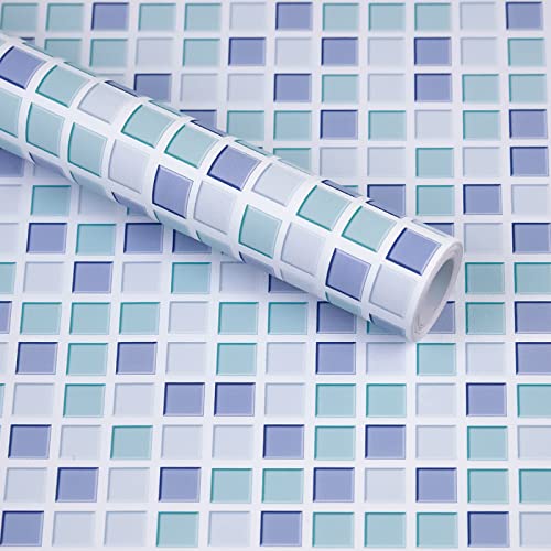 Hode Fliesenaufkleber Mosaik Blau 60X500cm Selbstklebend für Küche Bad Wasserdicht Dekorative Fliesen Folie Tapeten von Hode