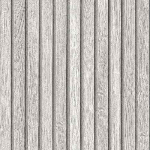 Hode Klebefolie Folie Holzoptik 3D Paneele Wand Selbstklebend Tapete Grau, Klebefolie Tapeten Holzpaneele Wand Wandfolie Abwaschbare, Wohnzimmer Schlafzimmer Dekofolie Vintage 40cmx3m von Hode