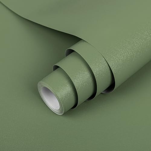 Hode Klebefolie Grün Matt 60X600cm Selbstklebende Möbelfolie für Möbel Wände Schrank Tischplatten Fensterbank Wasserdicht Schutz Folie DIY Dekorfolie Dunkelgrün Tapeten von Hode