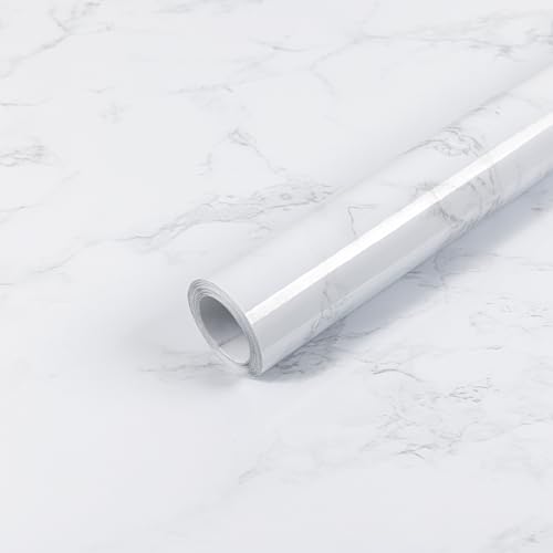 Hode Möbelfolie Selbstklebend Marmor 44X200cm, Klebefolie Möbel Marmoroptik, Marmor Selbstklebende Folie für Möbel Fensterbank Schrank Schminktisch Tapete Weiss Hode Möbelfolie Selbstklebend Marmor 44X200cm, Klebefolie Möbel Marmoroptik, Marmor Selbstklebende Folie für Möbel Fensterbank Schrank Schminktisch Tapete Weiss von Hode