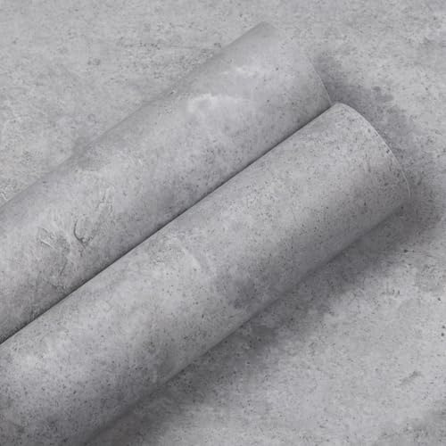 Hode Klebefolie Möbel Grau 40X600cm, Möbelfolie Selbstklebend Betonoptik, Fensterbank Folie Selbstklebende Wasserdicht, Klebefolie für Küche Schrank Tische Tapete von Hode