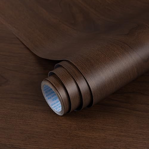 Hode Klebefolie Möbel Holzoptik Braun 60X500cm, Selbstklebende Folie Holzoptik für Möbel Vintage, Möbelfolie Selbstklebend Dekorfolie, Holzfolie für Küche Fensterbank Wand von Hode