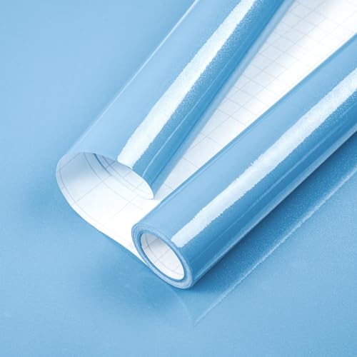 Hode Klebefolie Möbel Möbelfolie Blau Glitzer Hochglanz Selbstklebende Folie, für Möbel Küchenschränke Fensterbank, Schrankfolie Küchenfolie Wandschutzfolie Selbstklebend 30cmx3m von Hode