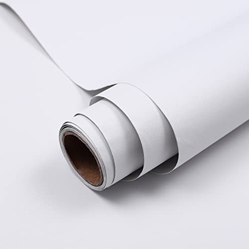 Hode Klebefolie Weiß Matt 40X1000cm Selbstklebende Möbelfolie Möbel Wände Schrank Tischplatten Fensterbank Wasserdicht Schutz Folie DIY Dekorfolie Tapeten von Hode