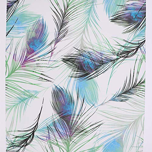 Hode Klebefolie Möbel Muster, Möbelfolie Selbstklebend für Küche, Selbstklebende Folie für Möbel Schrank, Blau Feder Tapete Wasserdicht 45X200cm von Hode