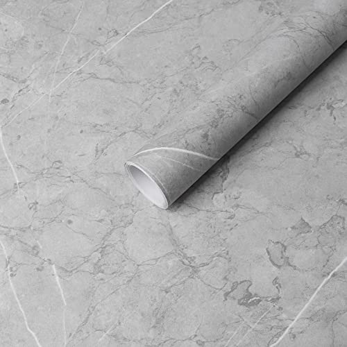 Hode Möbelfolie Selbstklebend Grau 60 cm x 300 cm Fensterbank Folie Betonoptik Wasserdicht Möbelfolie Grau Tapete für Möbel Küche Bad von Hode