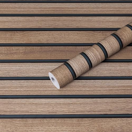 Hode Selbstklebende Tapete Holzoptik Braun 44X600cm, Klebefolie Holzoptik für Möbel Blaugrüne, Möbelfolie Selbstklebend, Folie für Möbel Schlafzimmer Wohnzimmer Wand von Hode
