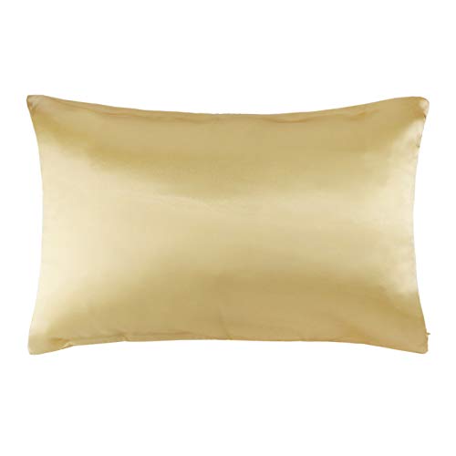 Hodeco Kissenbezug aus 100% Maulbeerseide, 19 Momme, 35,6 x 50,8 cm, champagnerfarben, 1 Stück von Hodeco