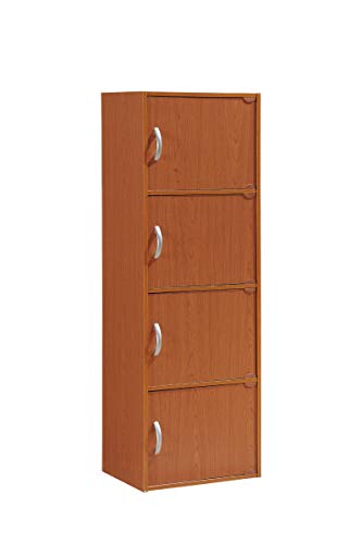 HODEDAH IMPORT Bücherregal mit 4 Ablagen Modern 4 Shelf Cherry von Hodedah