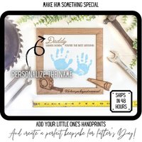 Papa Vatertag Geschenk | Personalisiertes Vatertagsgeschenk Handabdruck Schild Für Opa von HodgeMill
