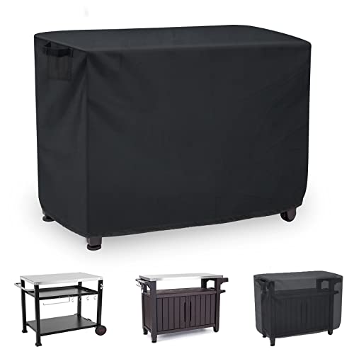 Hoedia 132 cm Outdoor Prep Tischabdeckung für Keter Unity XL Tragbarer Tischaufbewahrungsschrank, BBQ Prep Tischabdeckung und wasserdichte, Kücheninsel, (schwarz) von Hoedia
