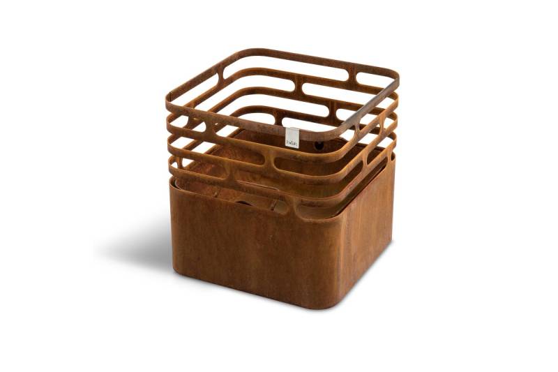 Höfats CUBE Feuerkorb rostig plus Grillhandschuh von Höfats