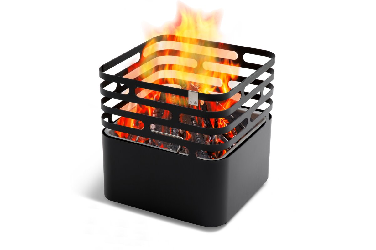 Höfats CUBE Feuerkorb schwarz plus Grillhandschuh von Höfats