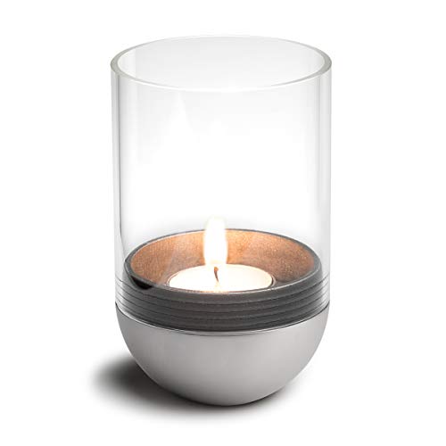 höfats - Gravity Candle Silber - Windlicht und Teelichthalter - inteligenter Kerzenhalter hält Kerze waagerecht - bequemes Anzünden und integrierte Löschfunktion von höfats