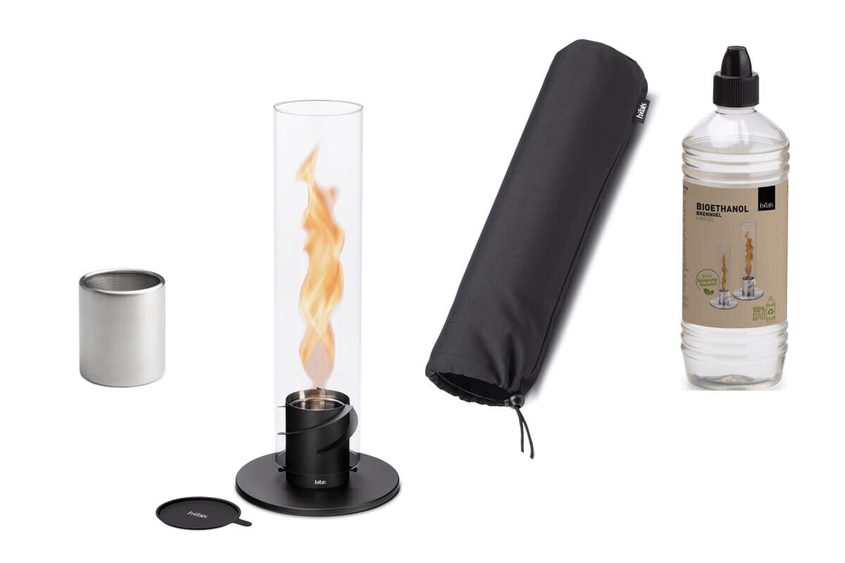 Höfats Spin 120 Tischfeuer Set - SCHWARZ inkl. Extra Nachfülldose Abdeckhaube & 1L Bioethanol Höfats Spin 120 Tischfeuer Set - SCHWARZ inkl. Extra Nachfülldose Abdeckhaube & 1L Bioethanol von Höfats